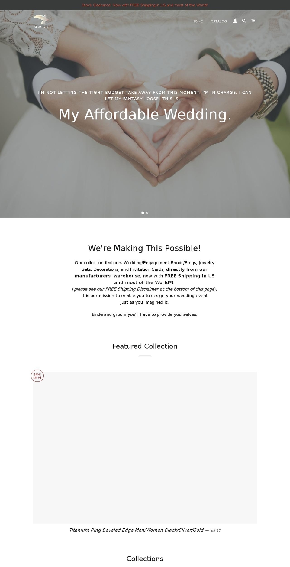 myaffordablewedding.com — Shopify storefront screenshot