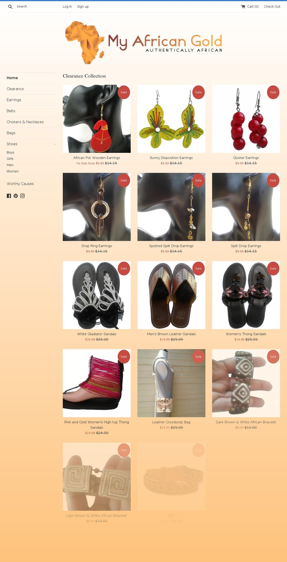 myafricangold.com shopify website screenshot