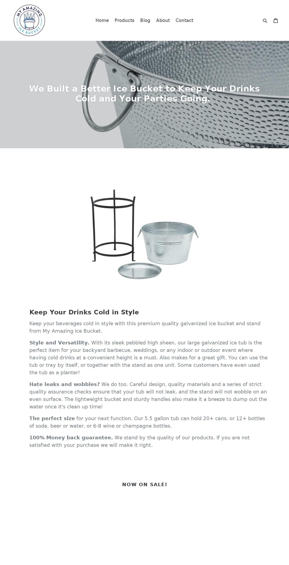 myamazingicebucket.com — Shopify storefront screenshot