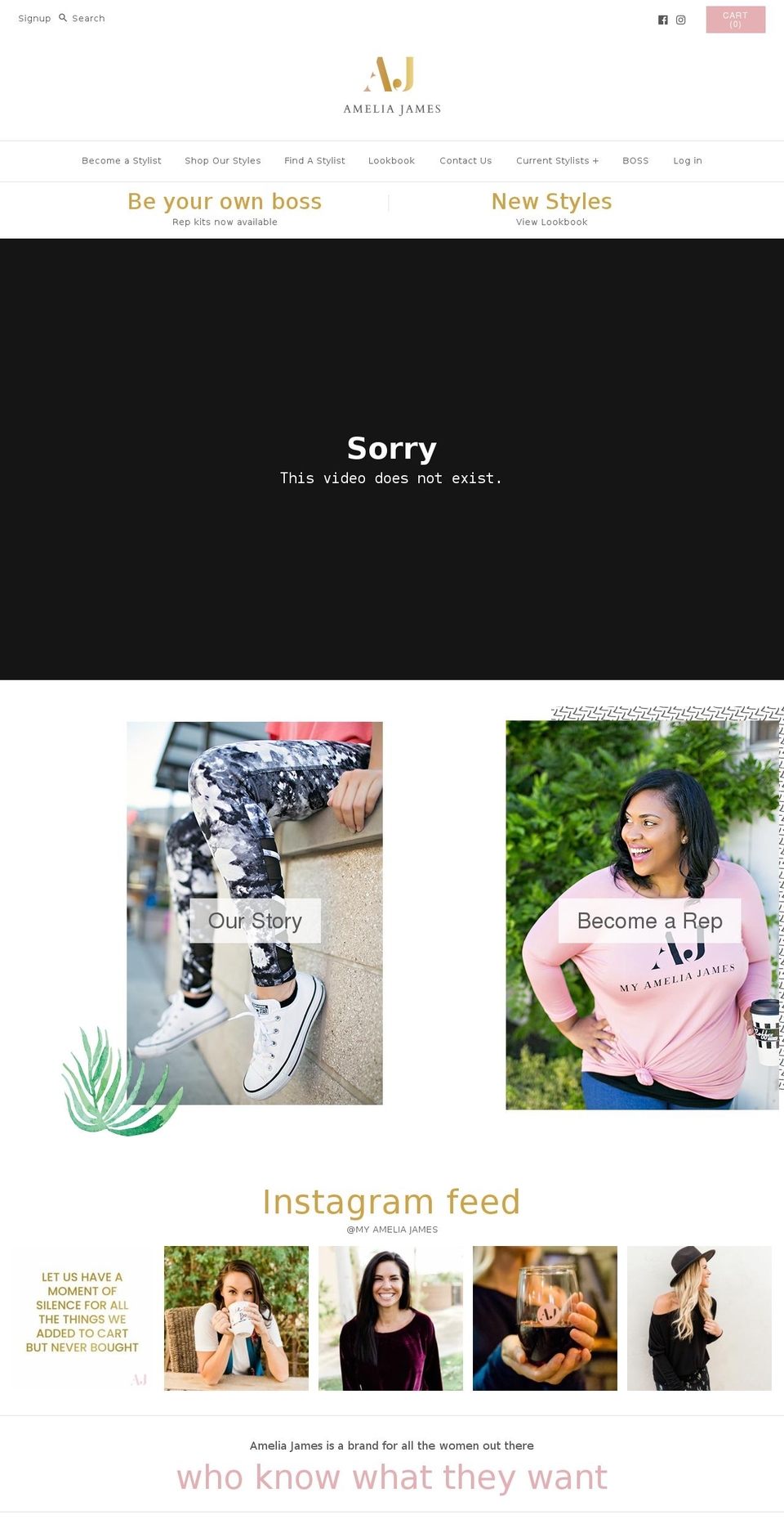 myameliajames.com — Shopify storefront screenshot