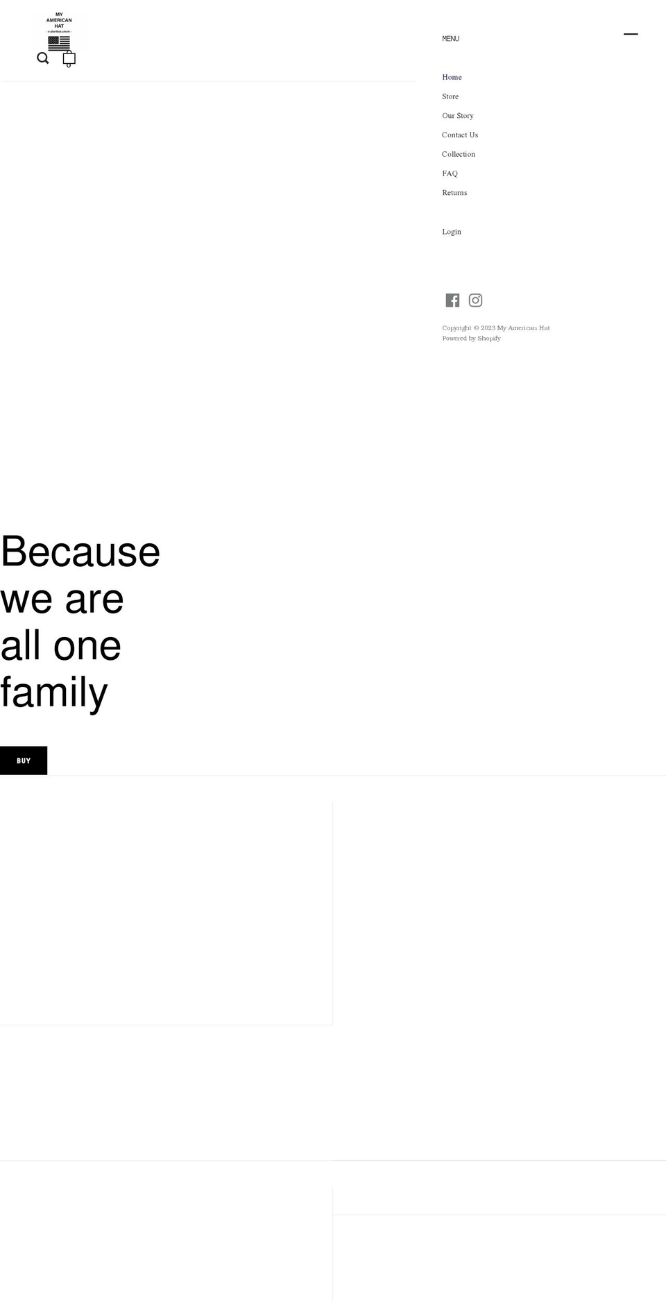 myamericanhat.com shopify website screenshot