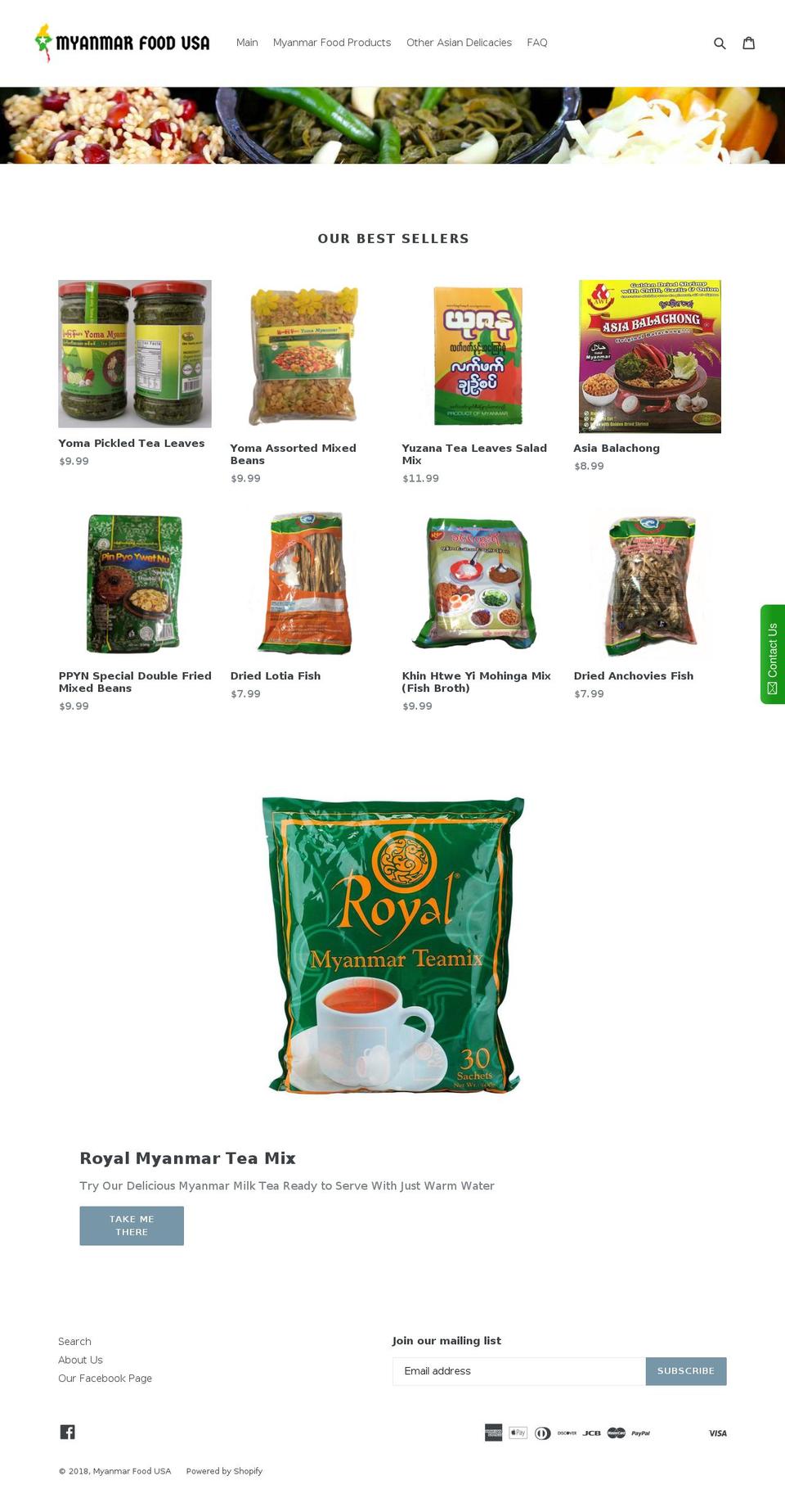myanmarfoodusa.com shopify website screenshot