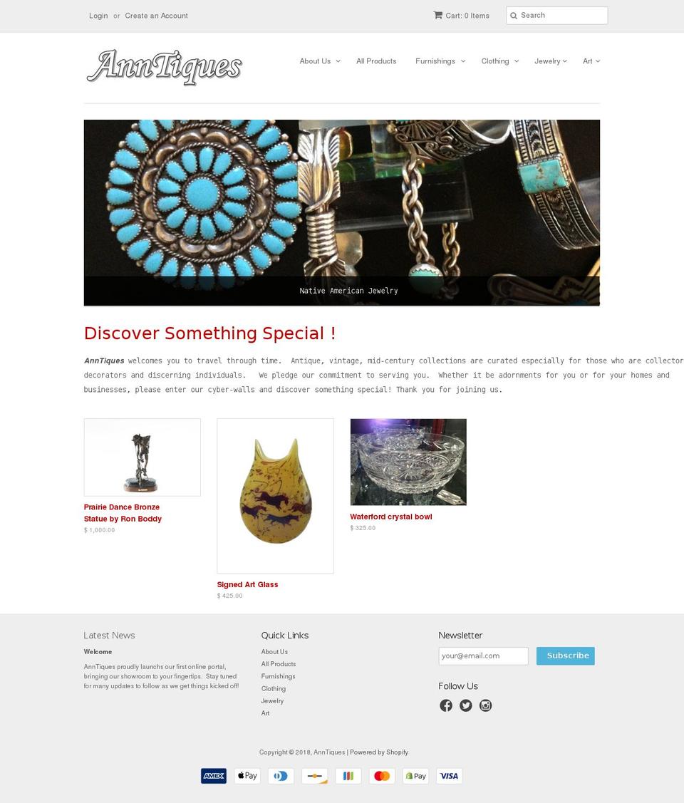myanntiques.com shopify website screenshot