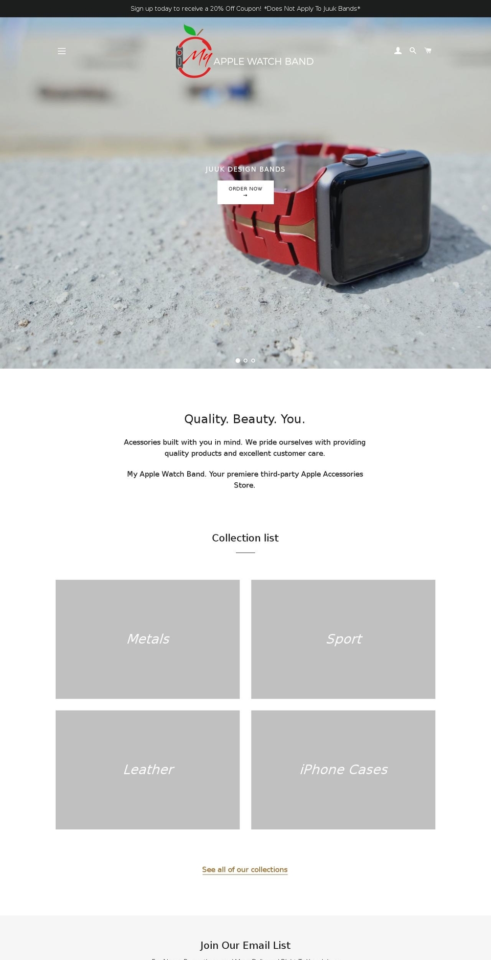 myapplewatchband.com — Shopify storefront screenshot