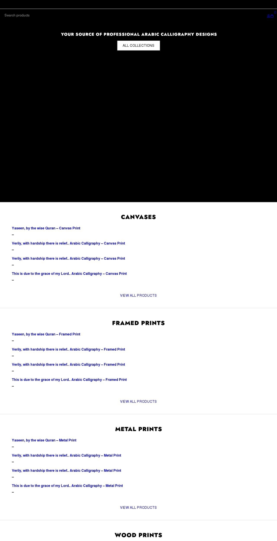 myarabiccalligraphy.com shopify website screenshot