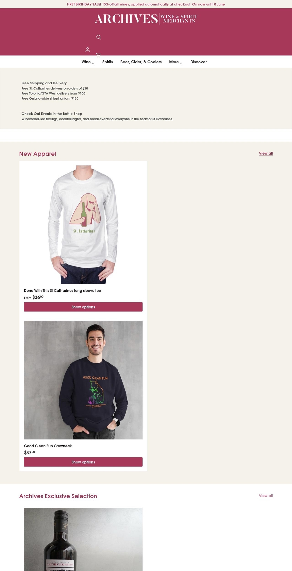 myarchives.ca shopify website screenshot