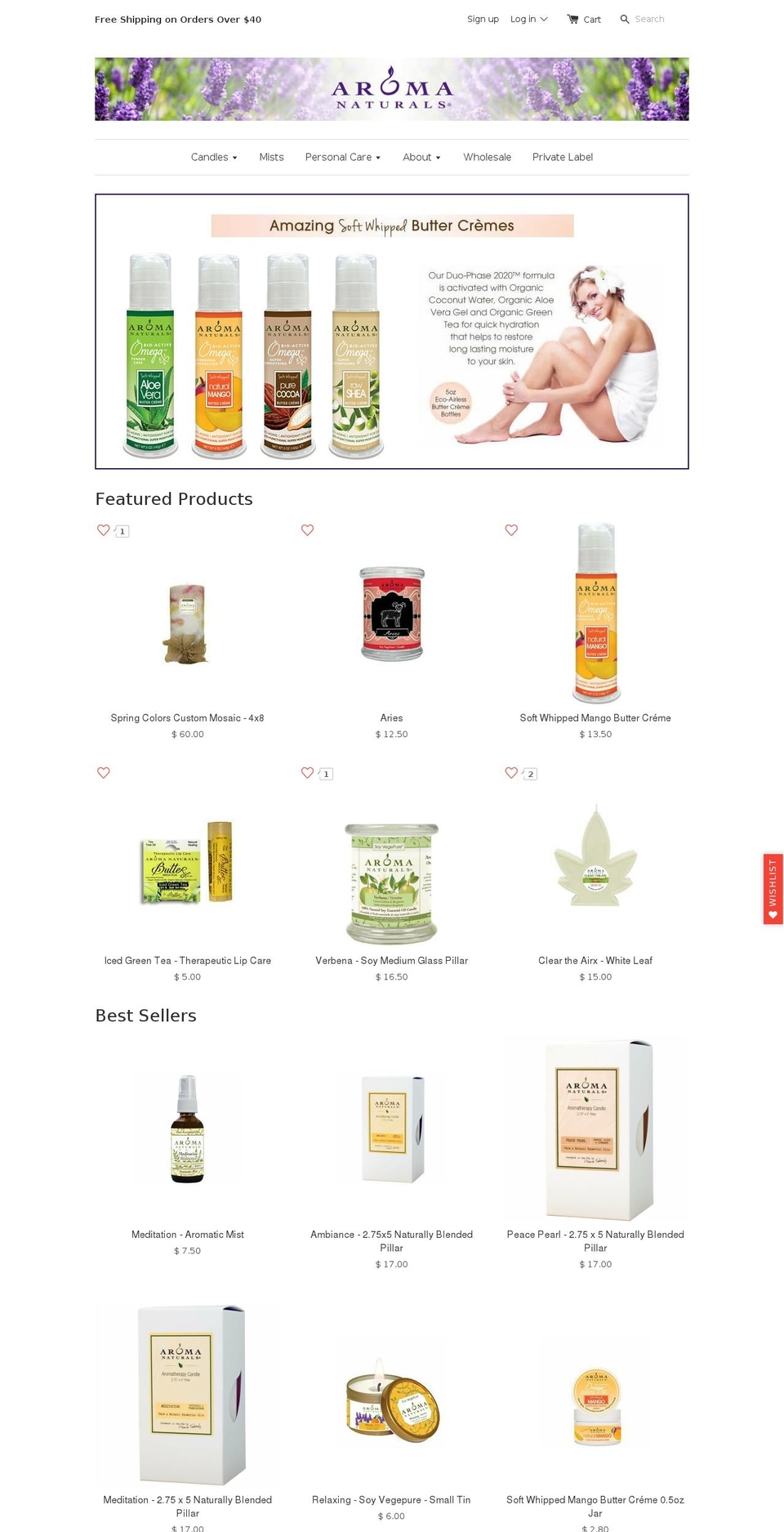 myaromanaturals.com shopify website screenshot