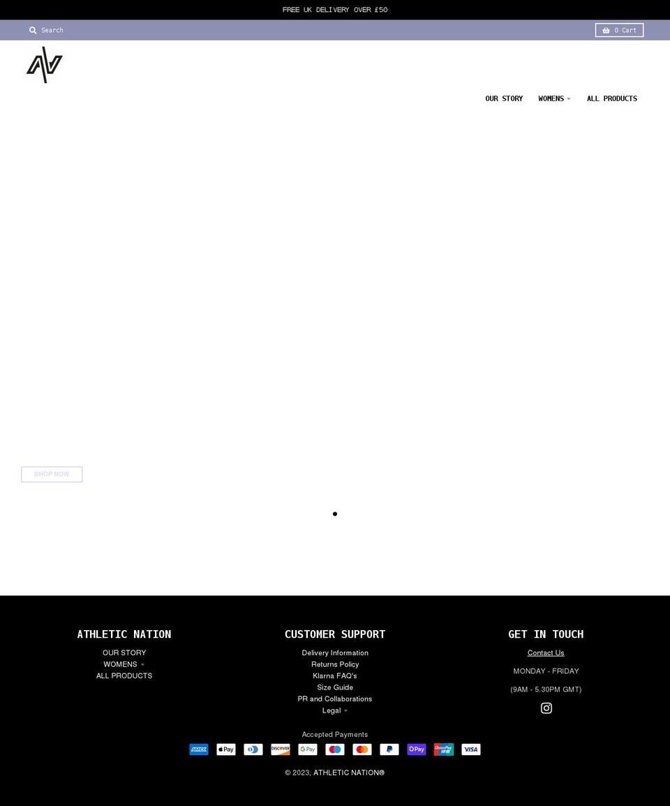 myathleticnation.com shopify website screenshot