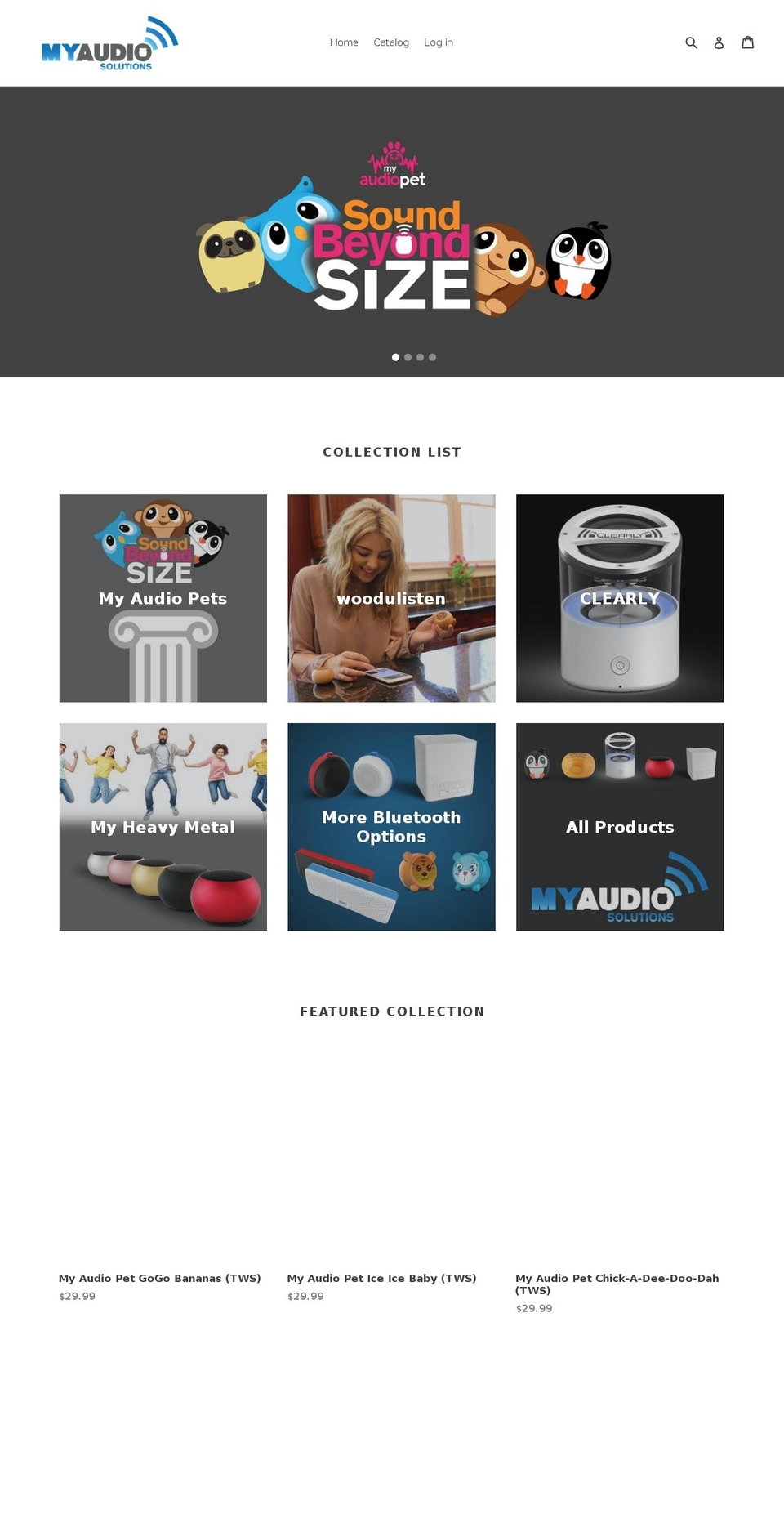 myaudiosolutions.com — Shopify storefront screenshot