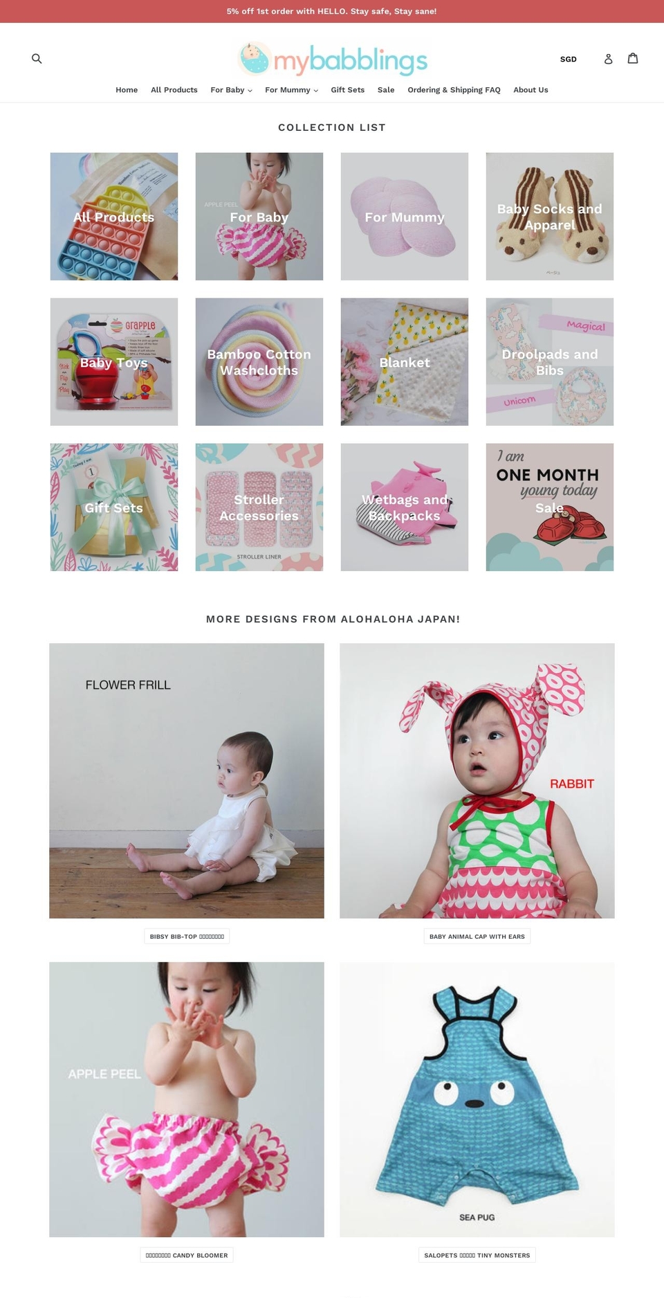 mybabblings.com — Shopify storefront screenshot