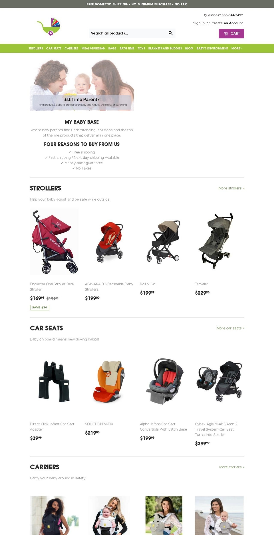 mybabybase.com — Shopify storefront screenshot