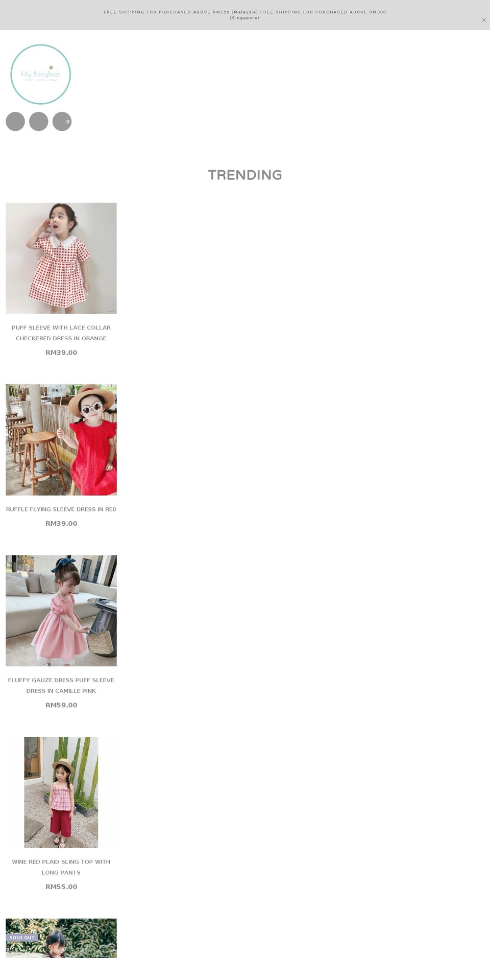 mybabybees.com shopify website screenshot