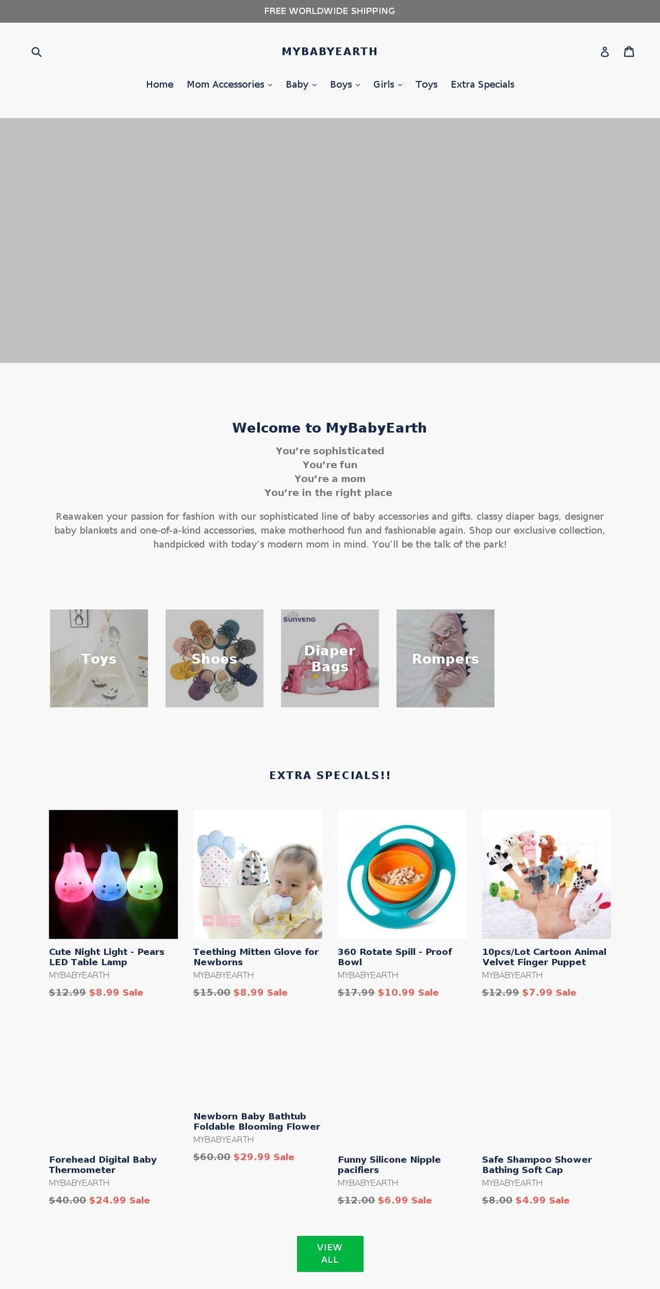 mybabyearth.com — Shopify storefront screenshot