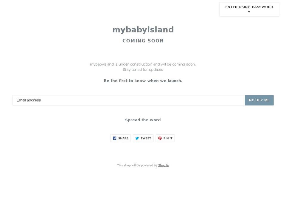 mybabyisland.com — Shopify storefront screenshot