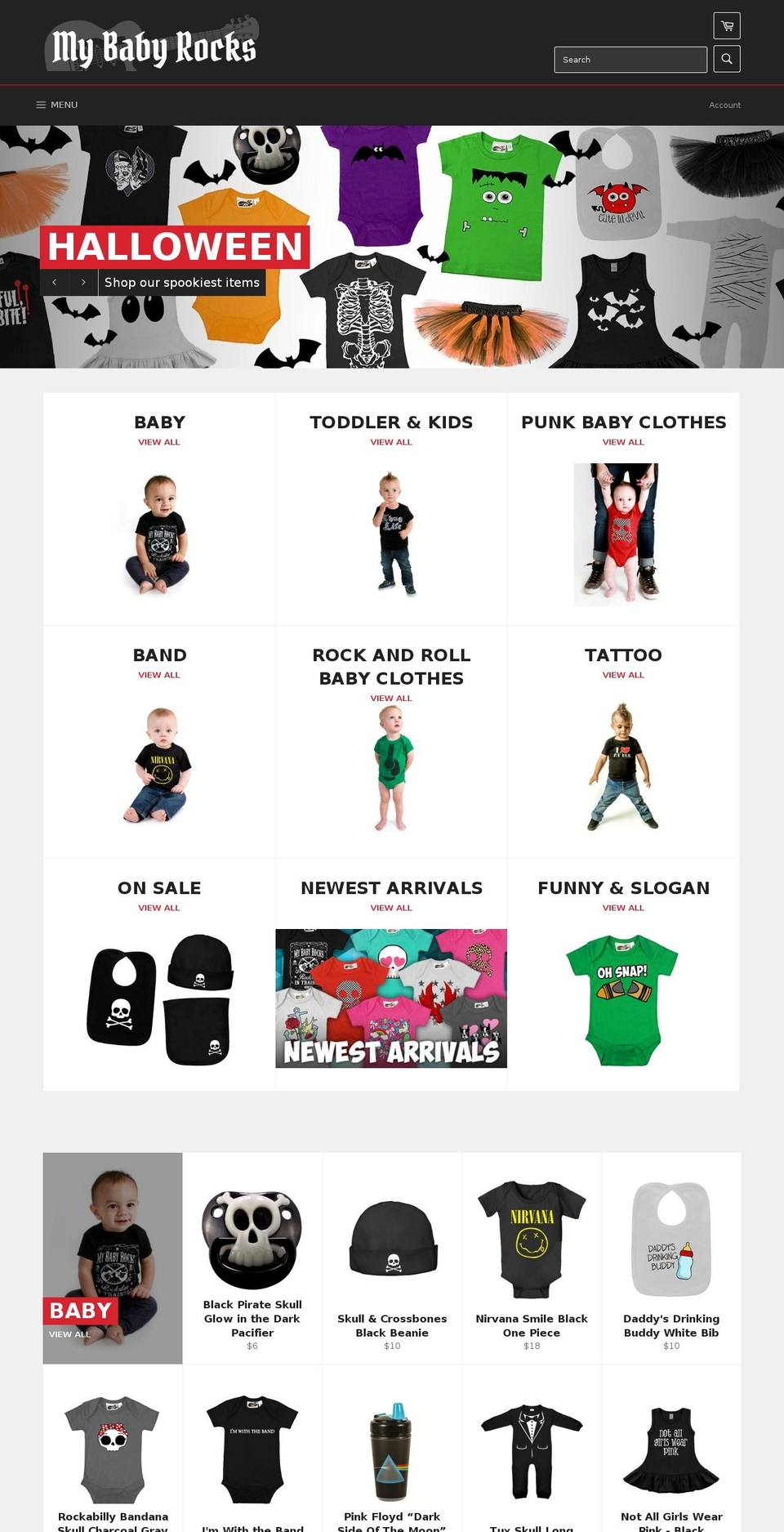 mybabyrocks.com — Shopify storefront screenshot