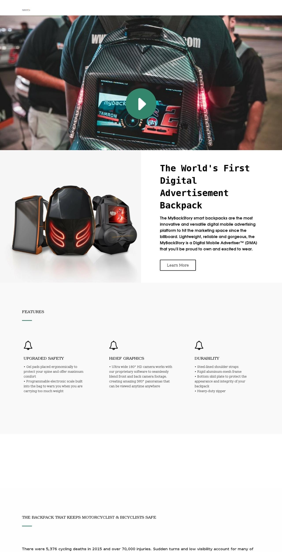 mybackstory.com shopify website screenshot