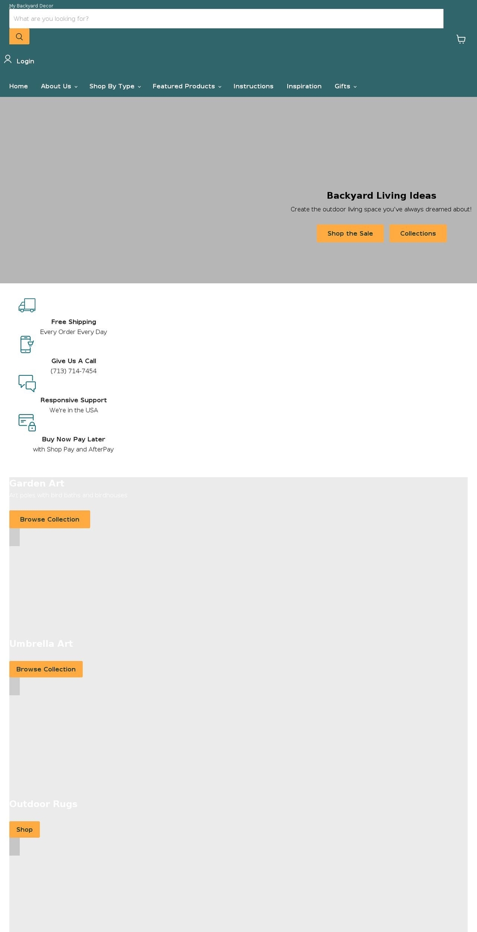 mybackyarddecor.com shopify website screenshot