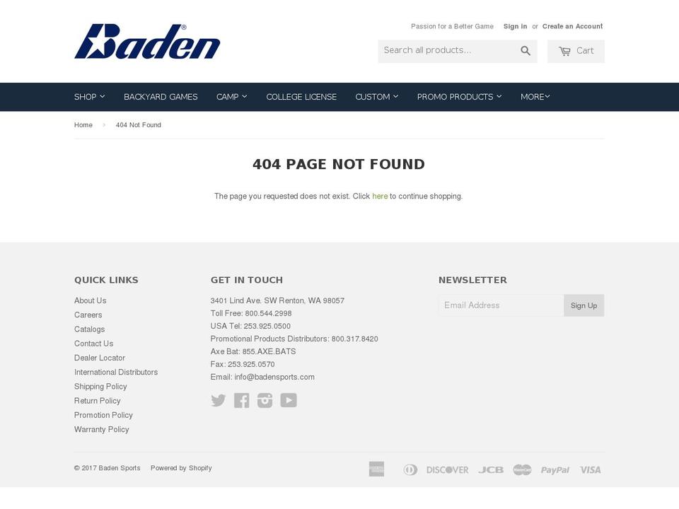 mybadenball.com shopify website screenshot