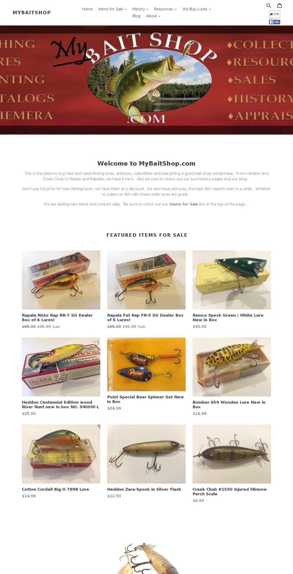mybaitshop.com shopify website screenshot