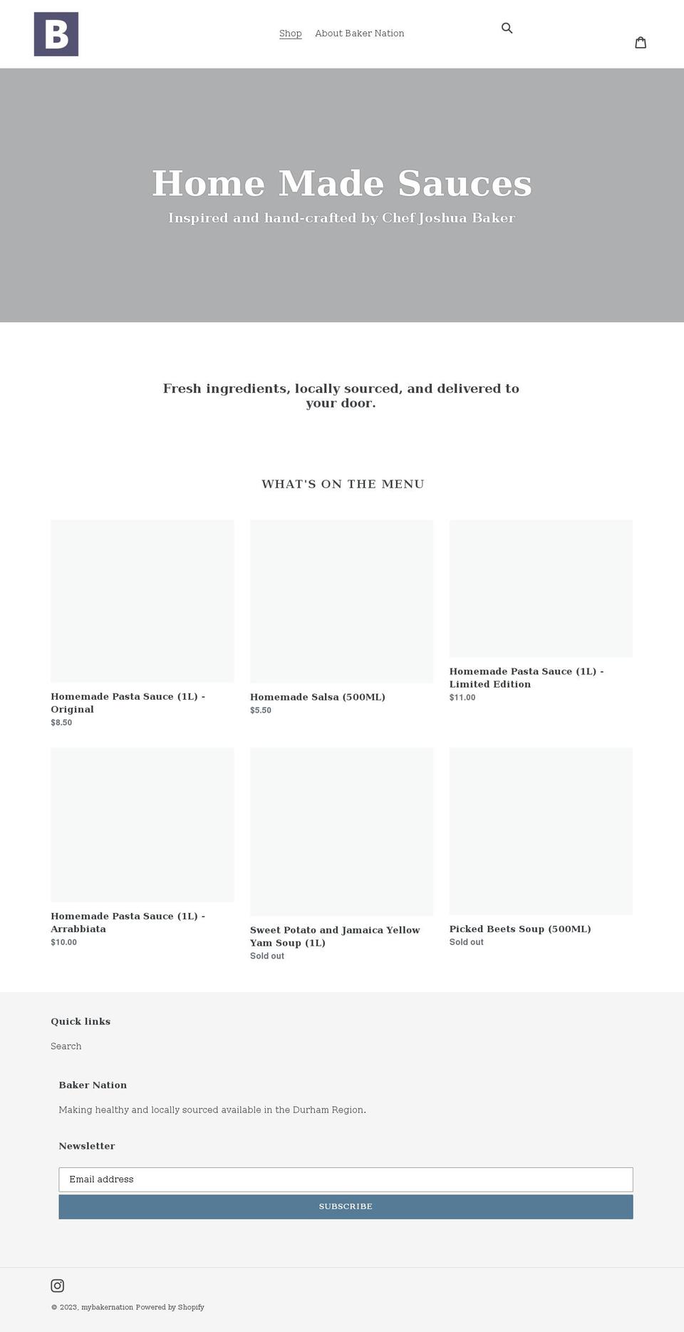 mybakernation.com shopify website screenshot