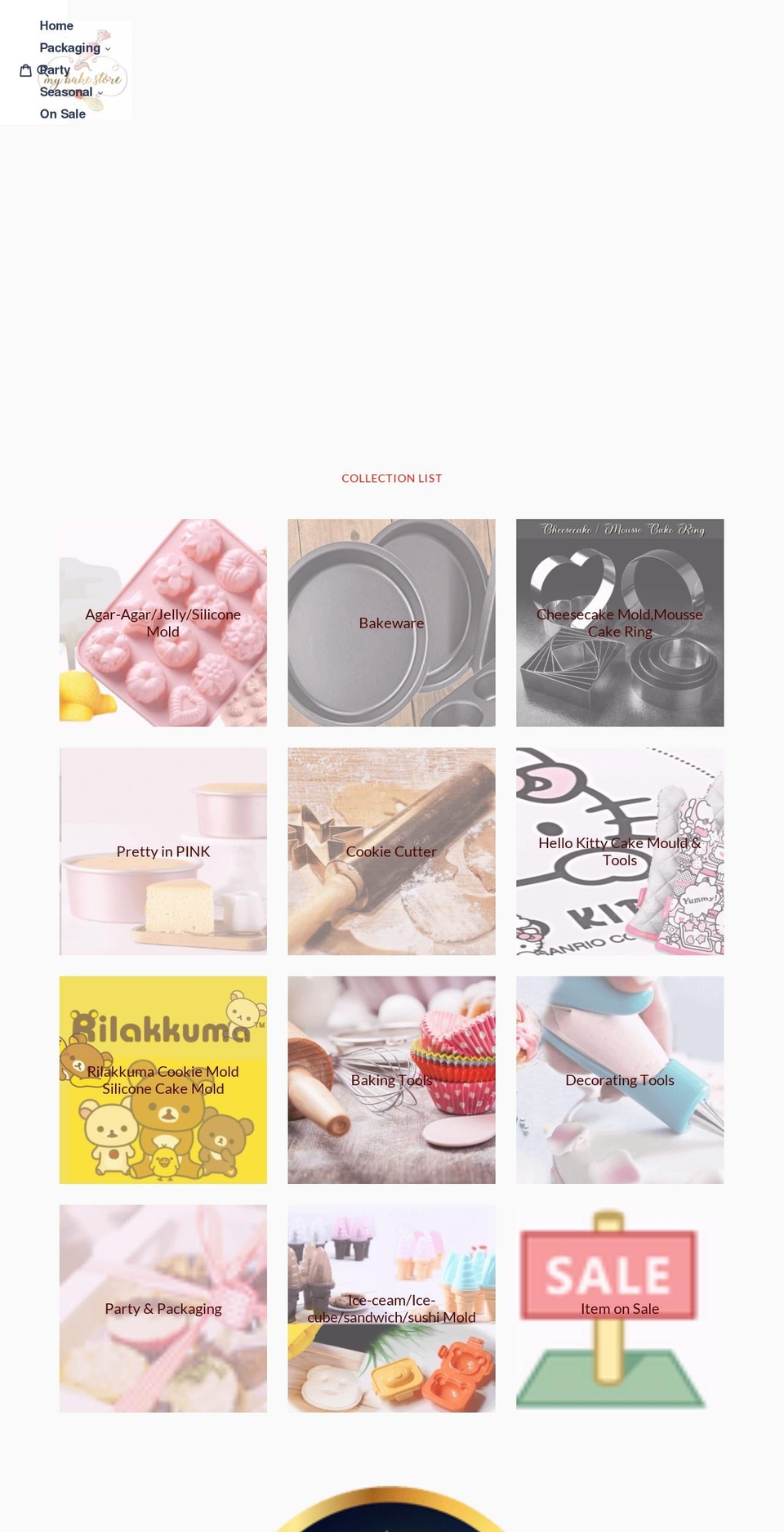 mybakestore.com — Shopify storefront screenshot