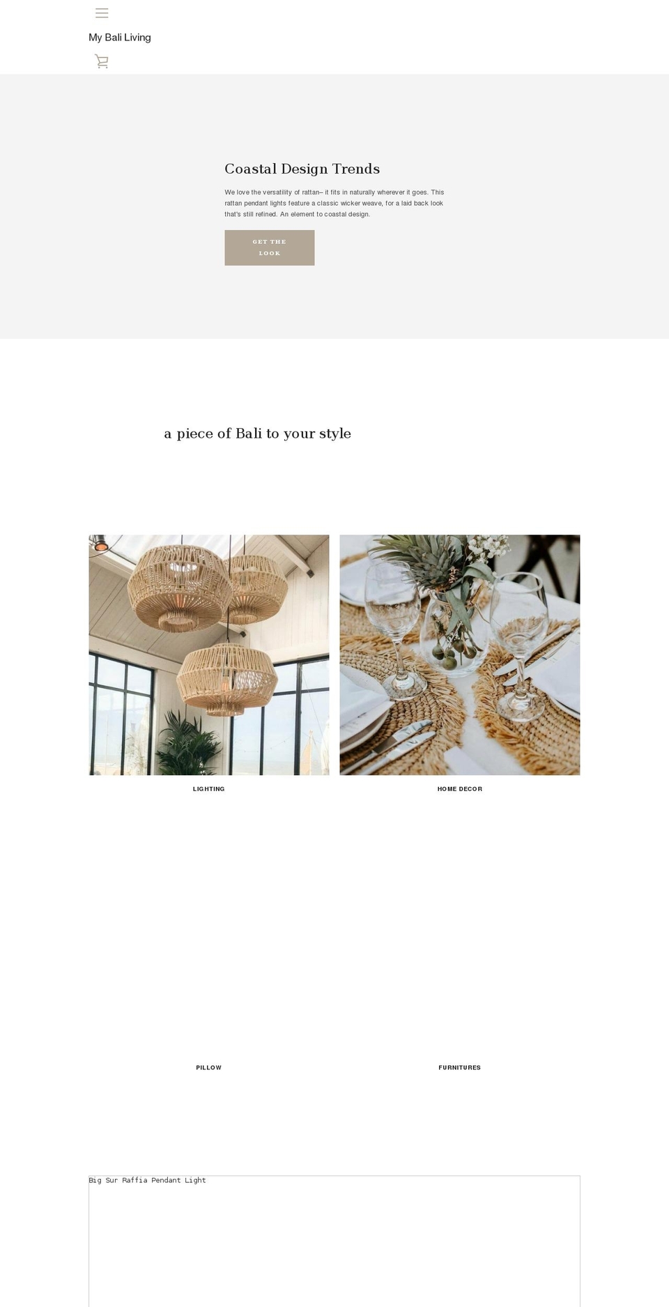 mybaliliving.com shopify website screenshot