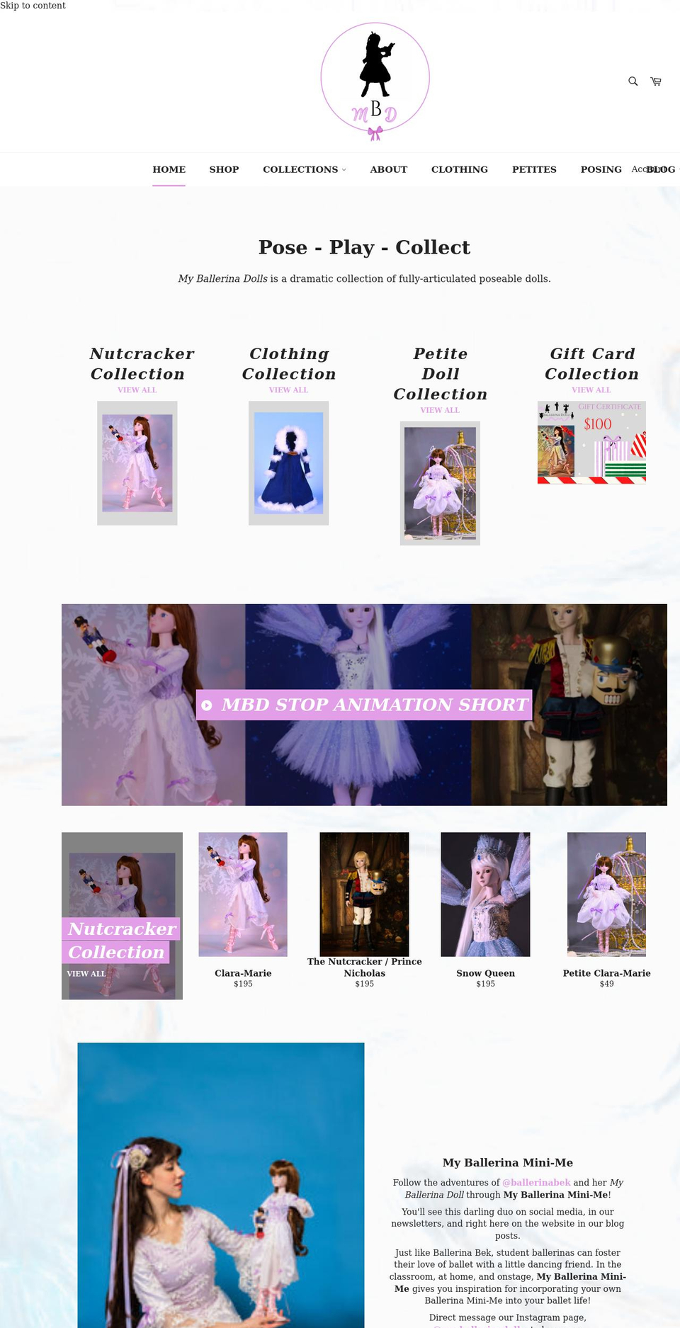 myballerinadolls.com shopify website screenshot