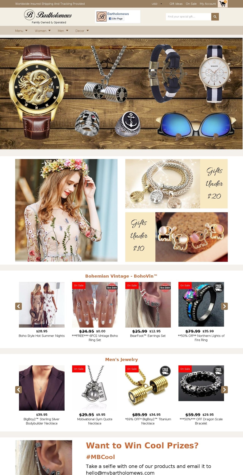 mybartholomews.com — Shopify storefront screenshot