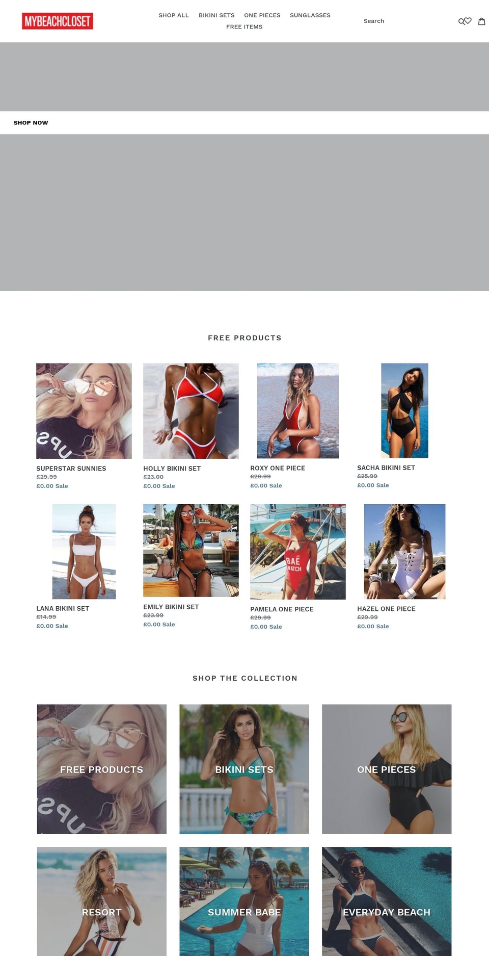 mybeachcloset.com — Shopify storefront screenshot
