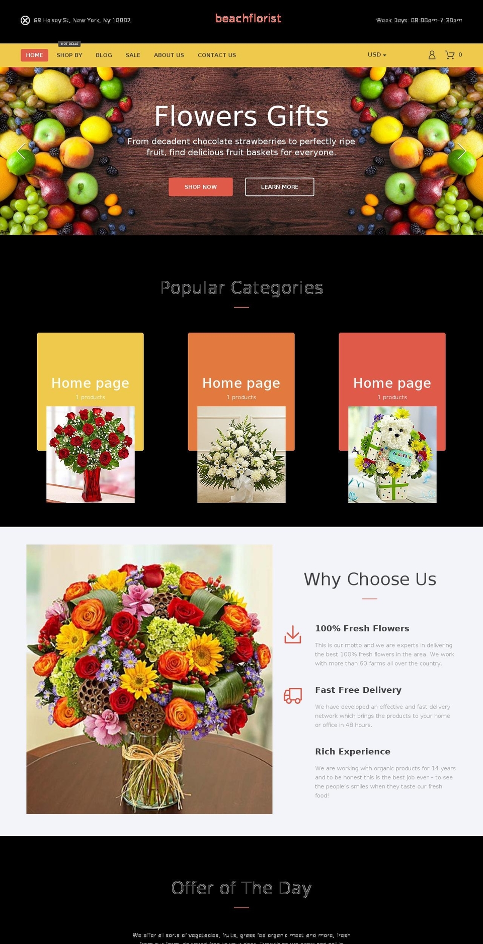 theme267 Shopify theme site example mybeachflowers.com