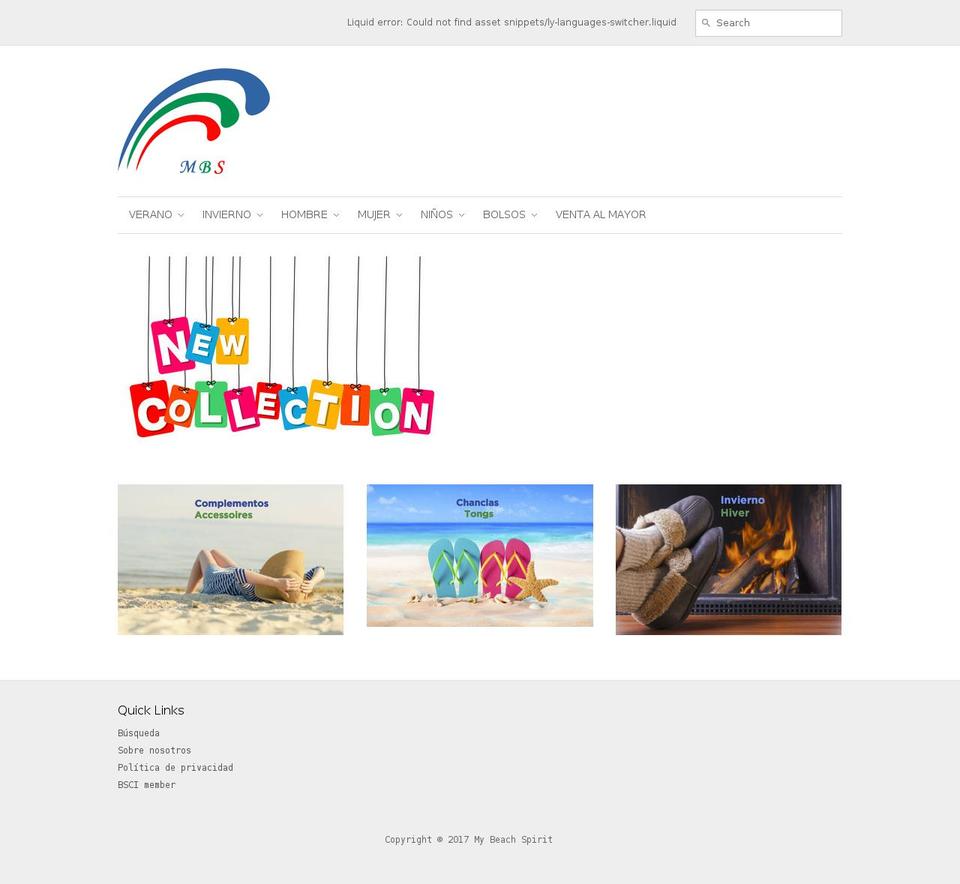 mybeachspirit.com shopify website screenshot