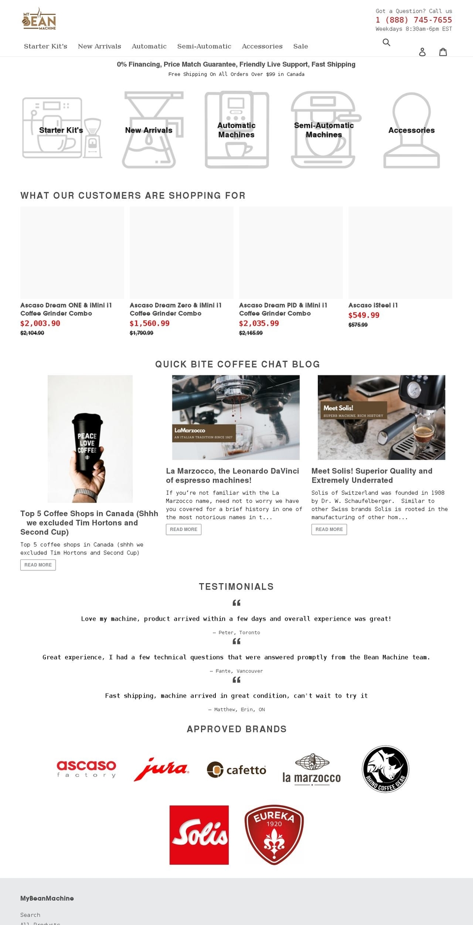 Dsl-version- Shopify theme site example mybeanmachine.com