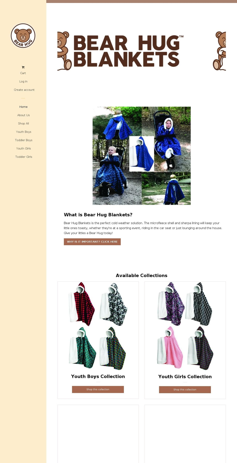 mybearhugblanket.com — Shopify storefront screenshot