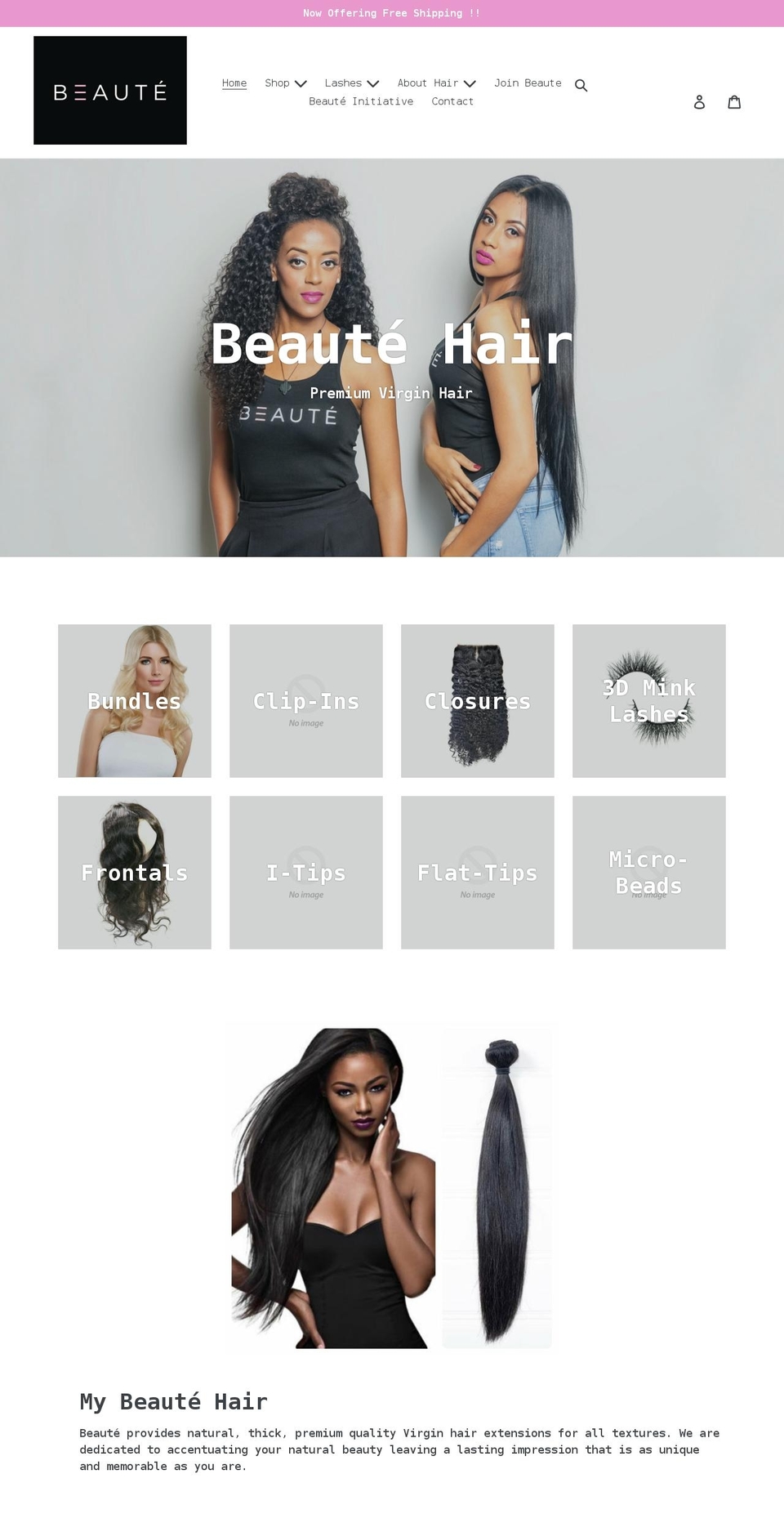 mybeautehair.com shopify website screenshot