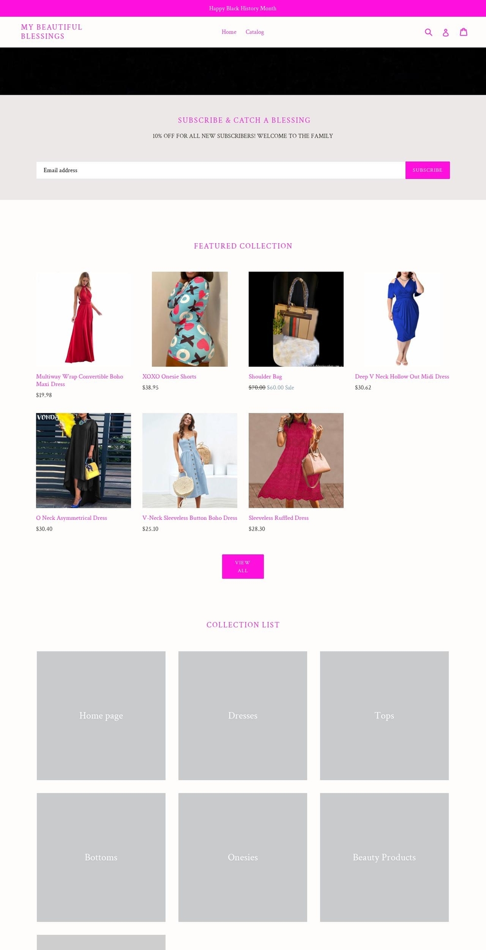 mybeautifulblessingsshop.com — Shopify storefront screenshot