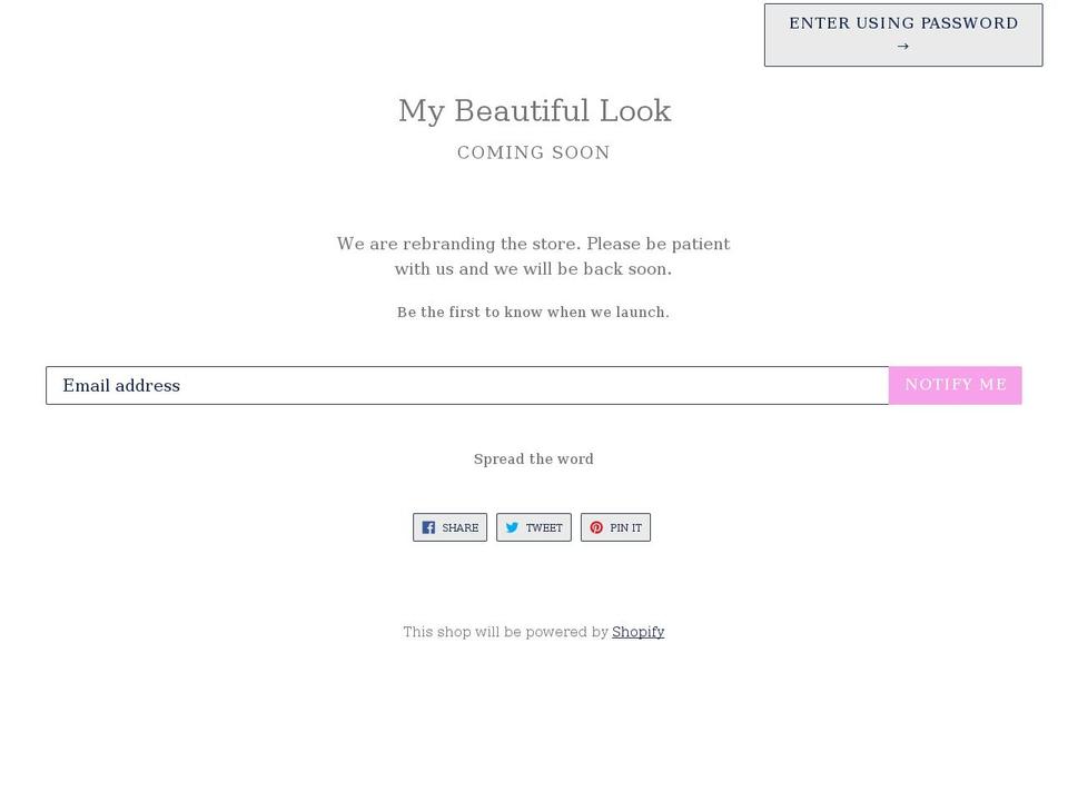 mybeautifullook.com — Shopify storefront screenshot