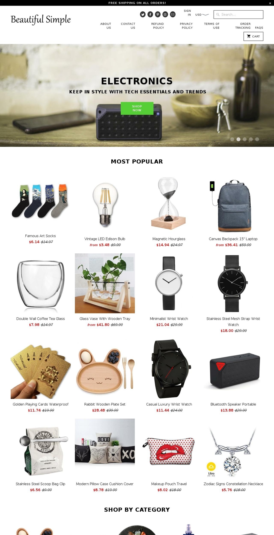 mybeautifulsimple.com — Shopify storefront screenshot