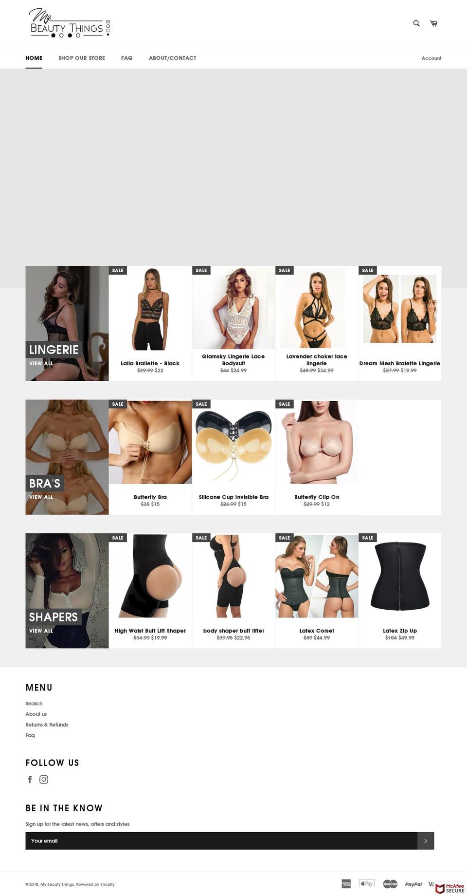 mybeautythings.com — Shopify storefront screenshot