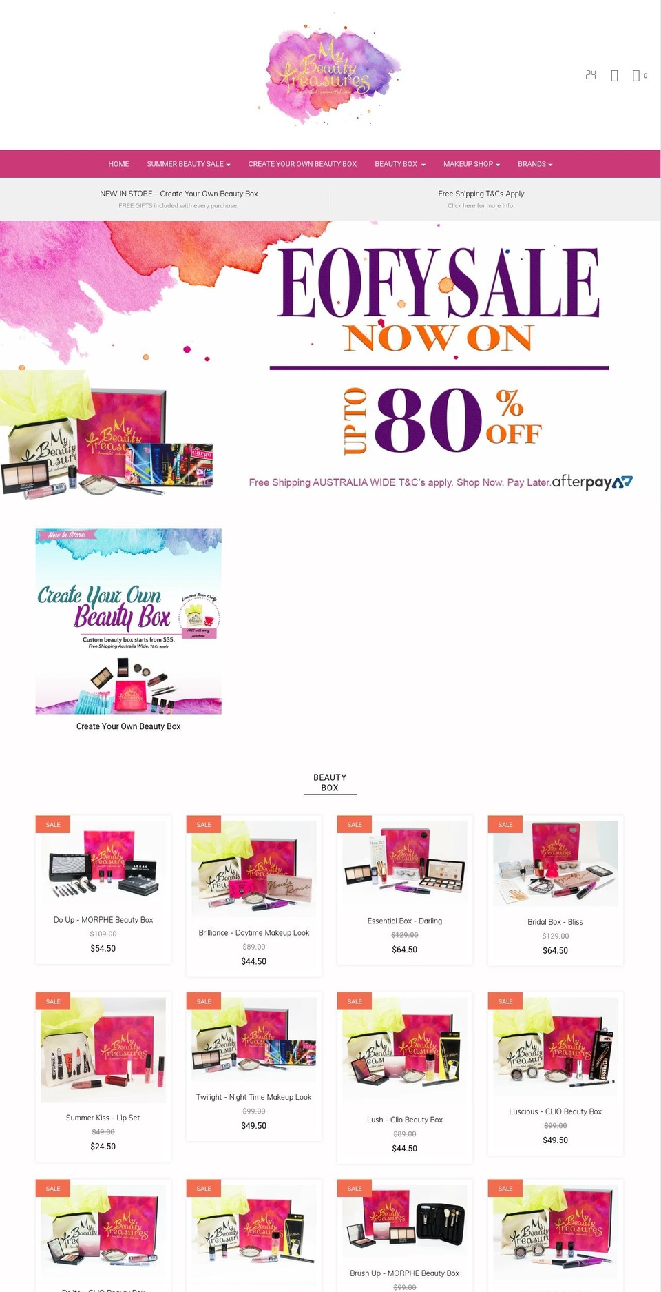 mybeautytreasures.com.au shopify website screenshot