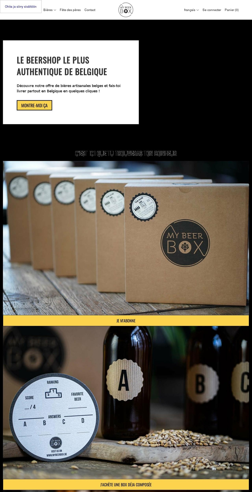 mybeerbox.be shopify website screenshot