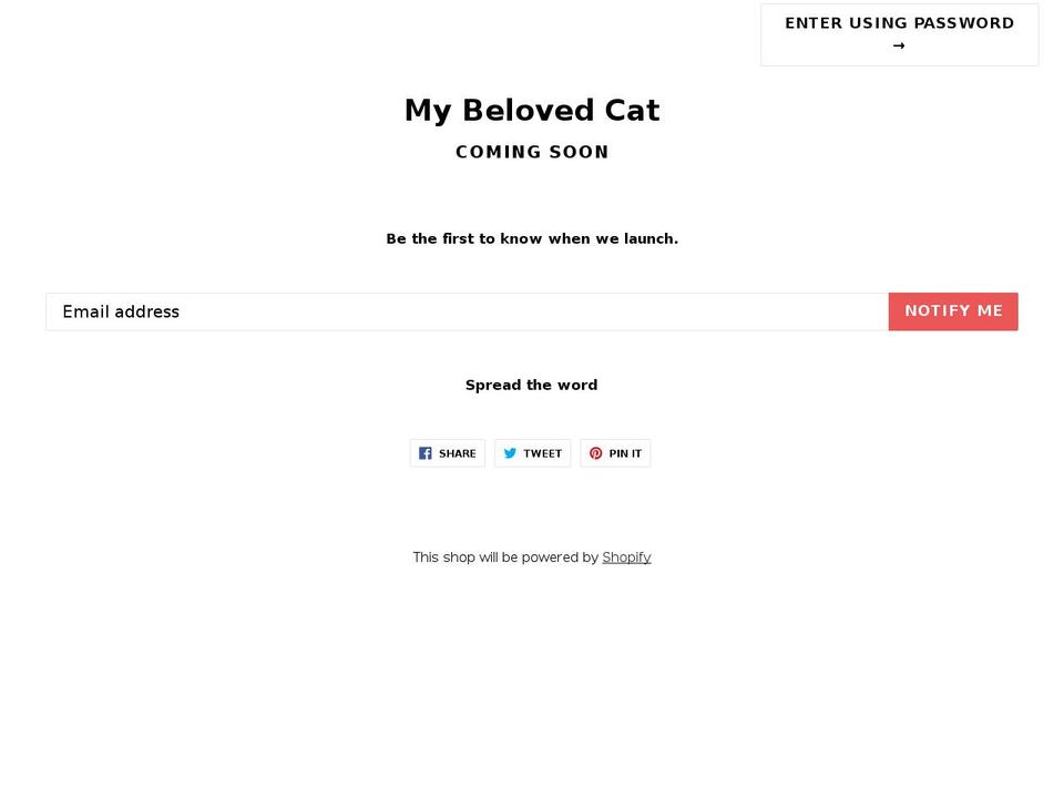 mybelovedcat.com — Shopify storefront screenshot