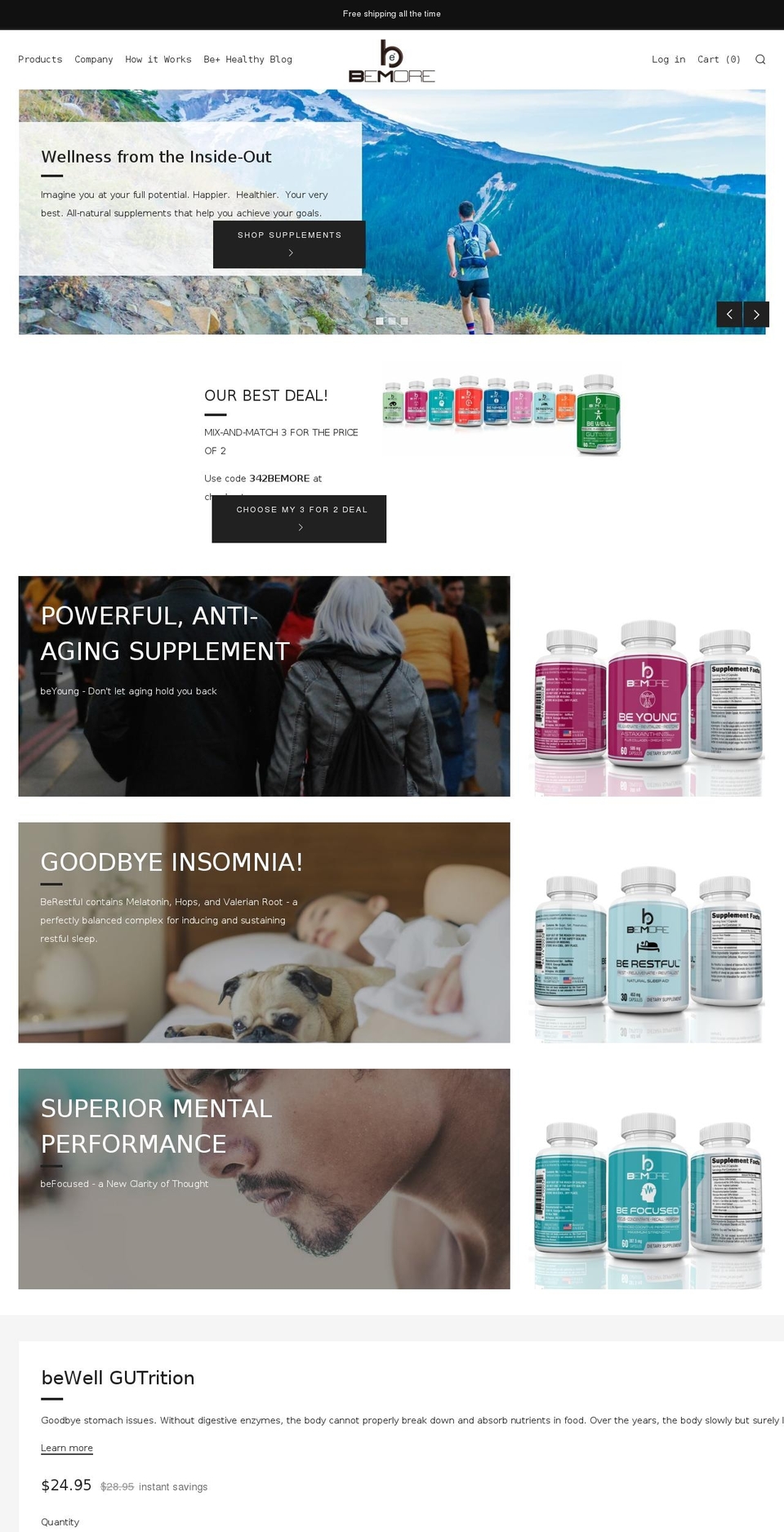 mybemore.com shopify website screenshot