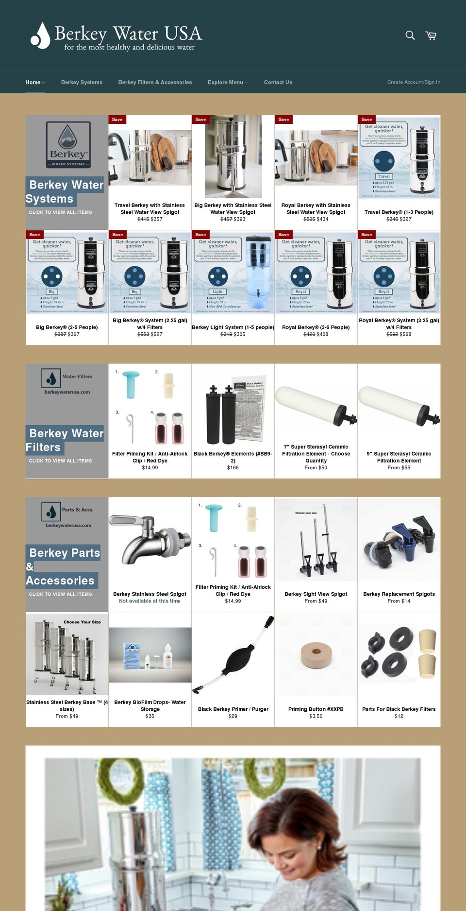 myberkeywaterusa.com shopify website screenshot
