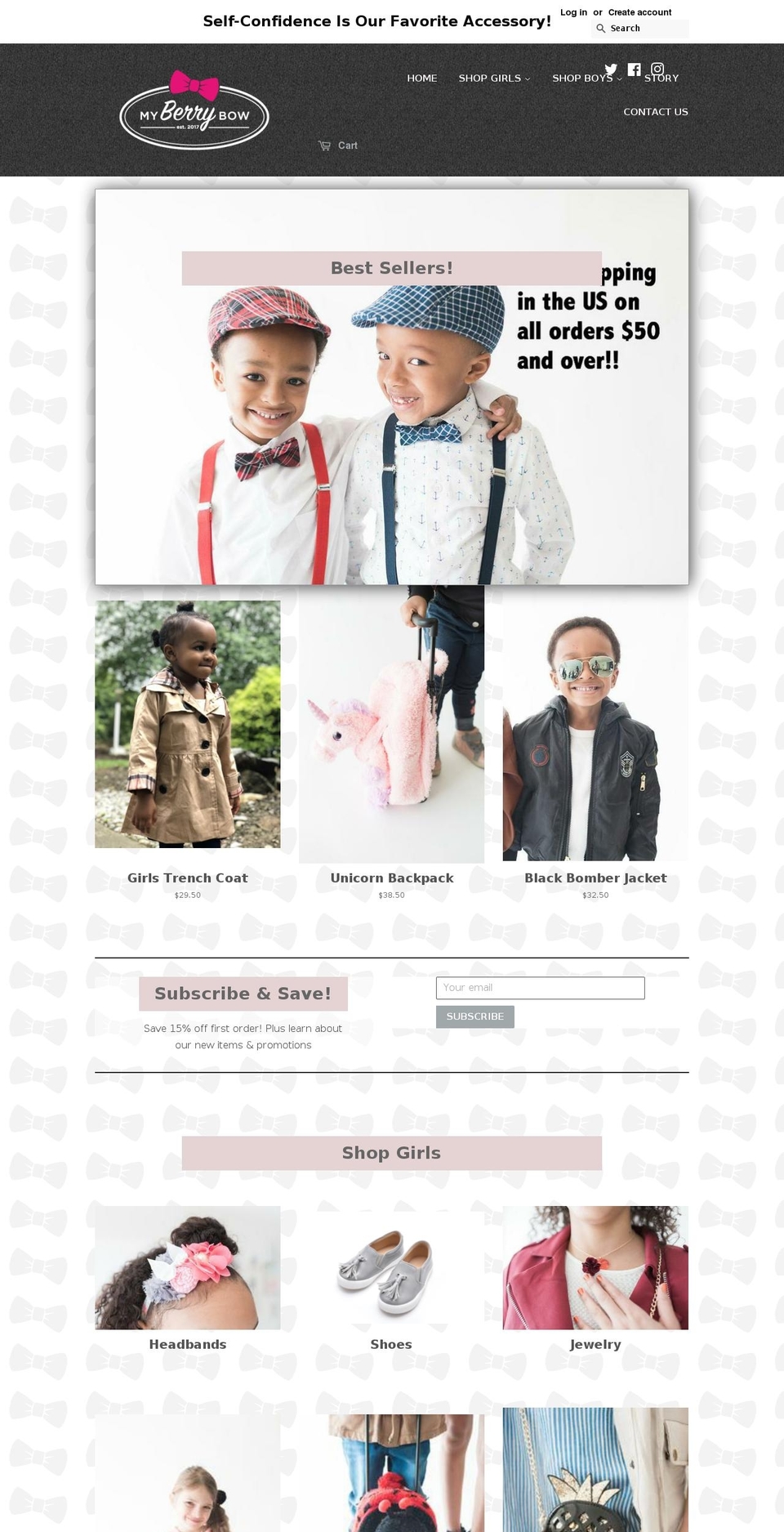 myberrybow.com — Shopify storefront screenshot
