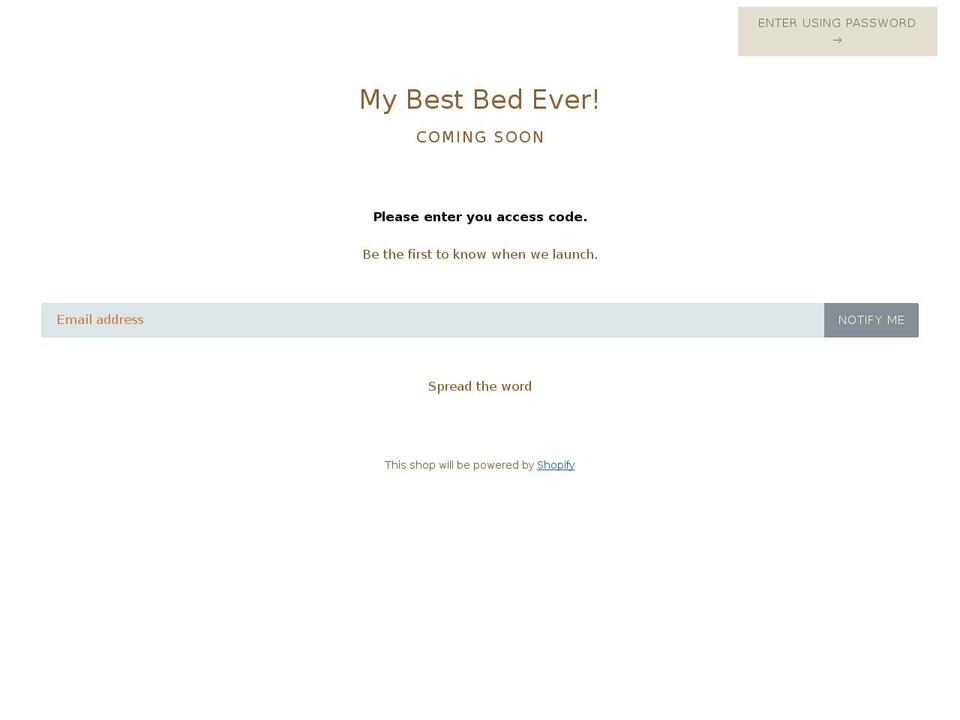 mybestbedever.com — Shopify storefront screenshot