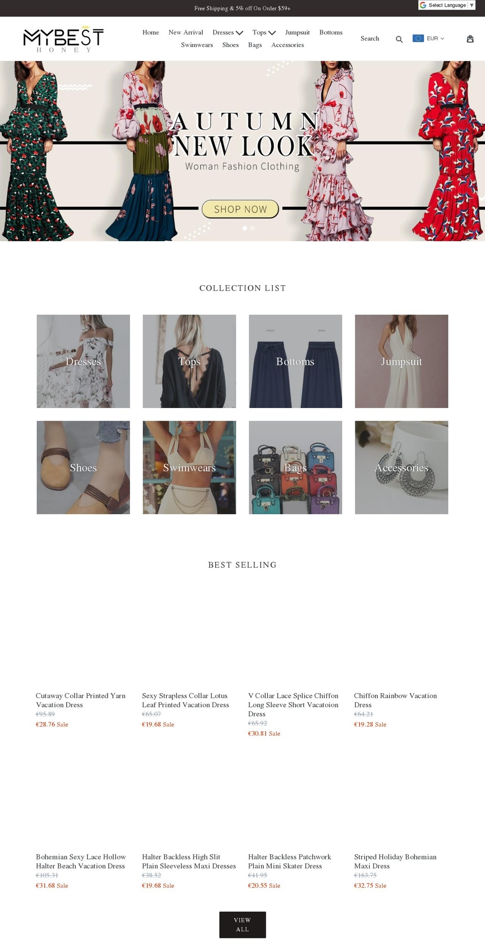 mybesthoney.com — Shopify storefront screenshot