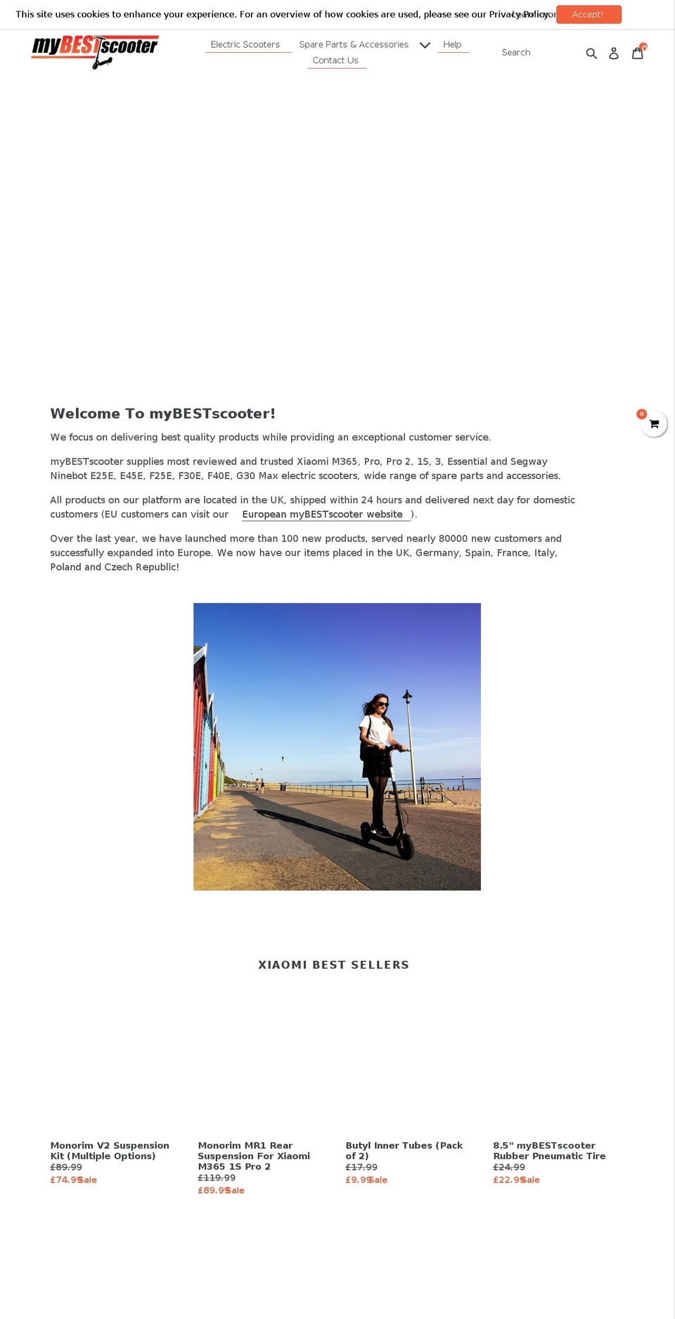 mybestscooter.co.uk shopify website screenshot