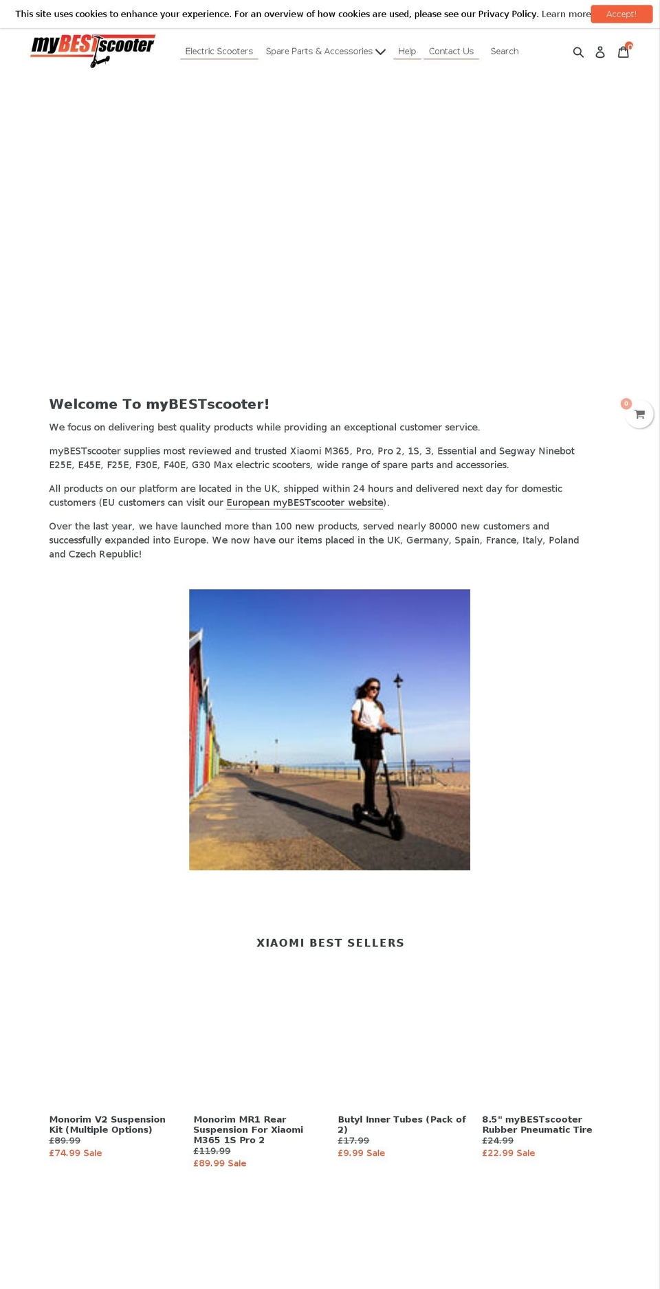 mybestscooter.uk shopify website screenshot
