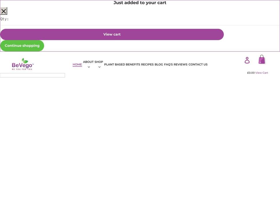 mybevego.com shopify website screenshot