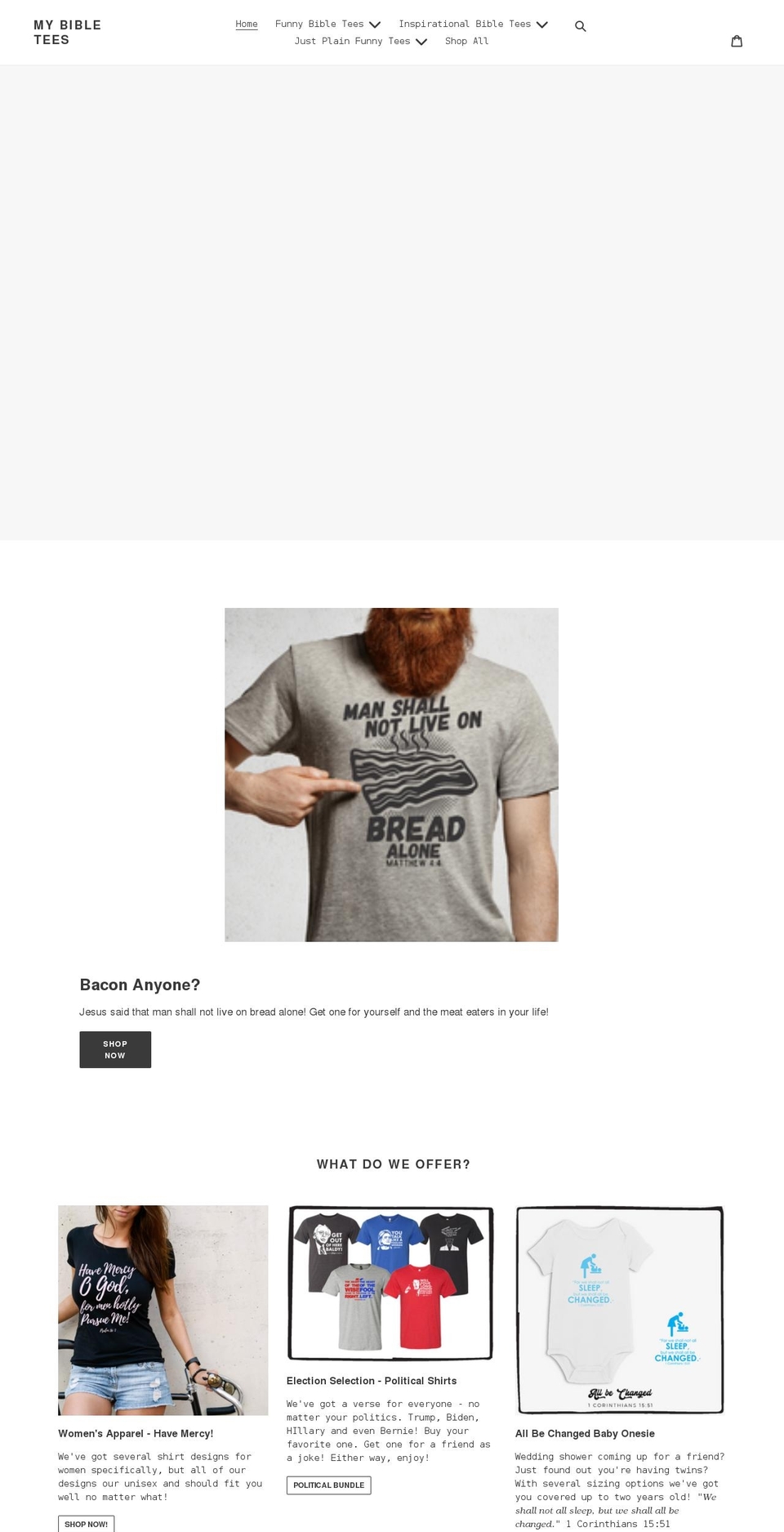 mybibletees.com shopify website screenshot